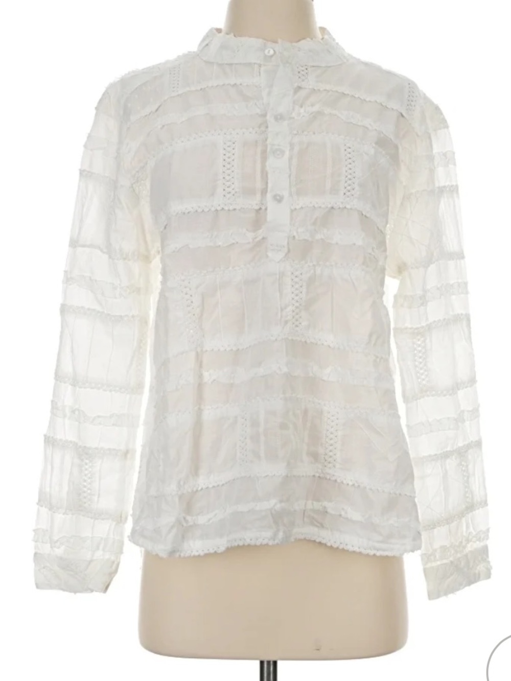 Dylan High Line White Cotton Shirt Size XS
